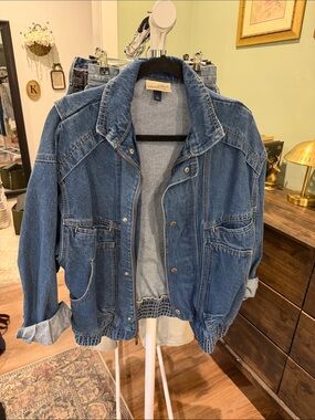 Universal Thread Blue Denim Jacket with Snap Details